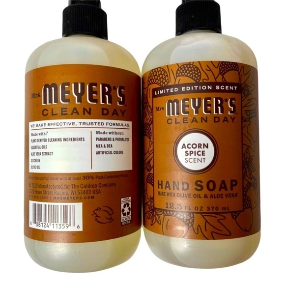 Mrs. Meyer's Other - Mrs Meyer’s Brand New Limited Edition Acorn Spice 2 Soaps Holiday Smell
